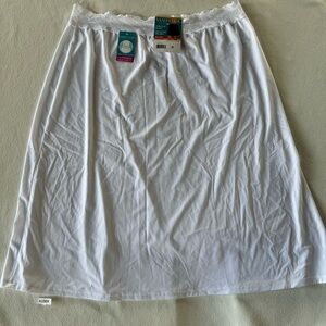 Vanity Fair White A-Line Midi Skirt Casual